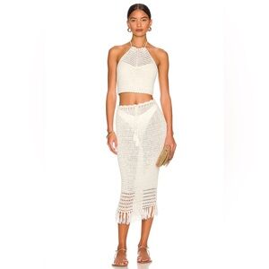 MORE TO COME • Angelina Crochet Knit Halter Top and Skirt Matching Set